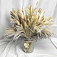146PCS Natural Dried Pampas Grass Boho Home Decor Bouquet Phragmites Dried Flowers Bouquet for Wedding Floral Arrangements Home Decorations