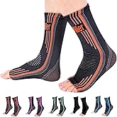 Doc Miller Ankle Compression Sleeve for Women & Men, 20-30 mmHg - Plantar Fasciitis, Achilles Tendonitis, Arch and Heel Arthritis Support Brace for Foot Swelling, Sprains, 1 Pair