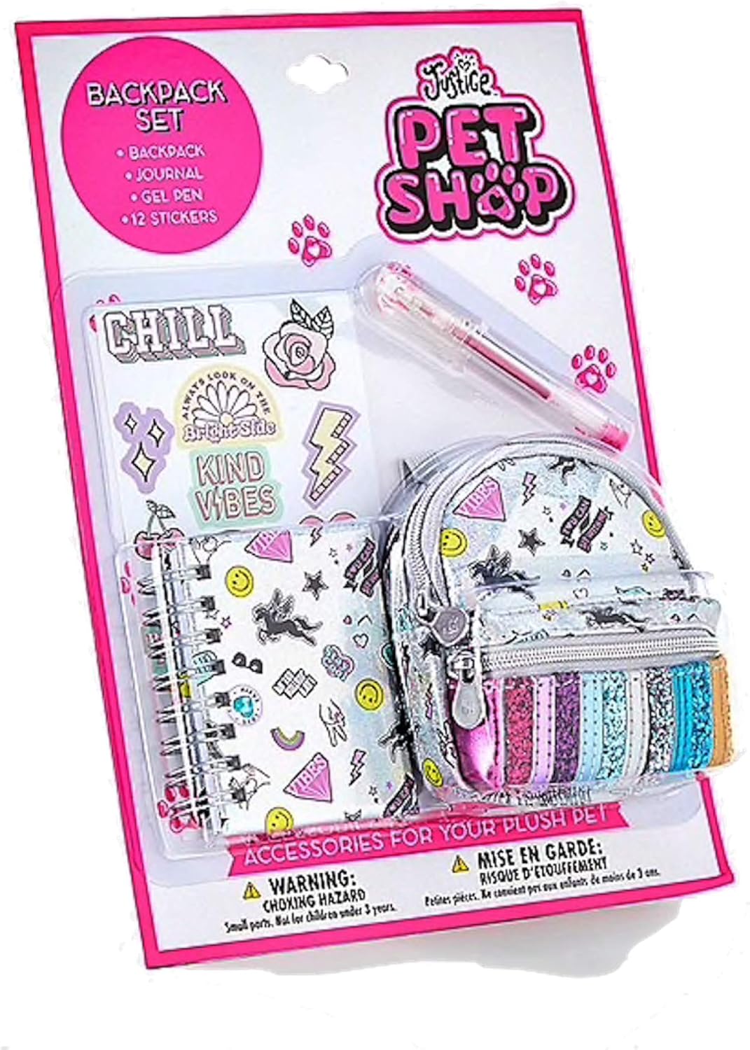 Amazon.com: Justice Pet Shop Holo Sticker Backpack Set: Toys & Games