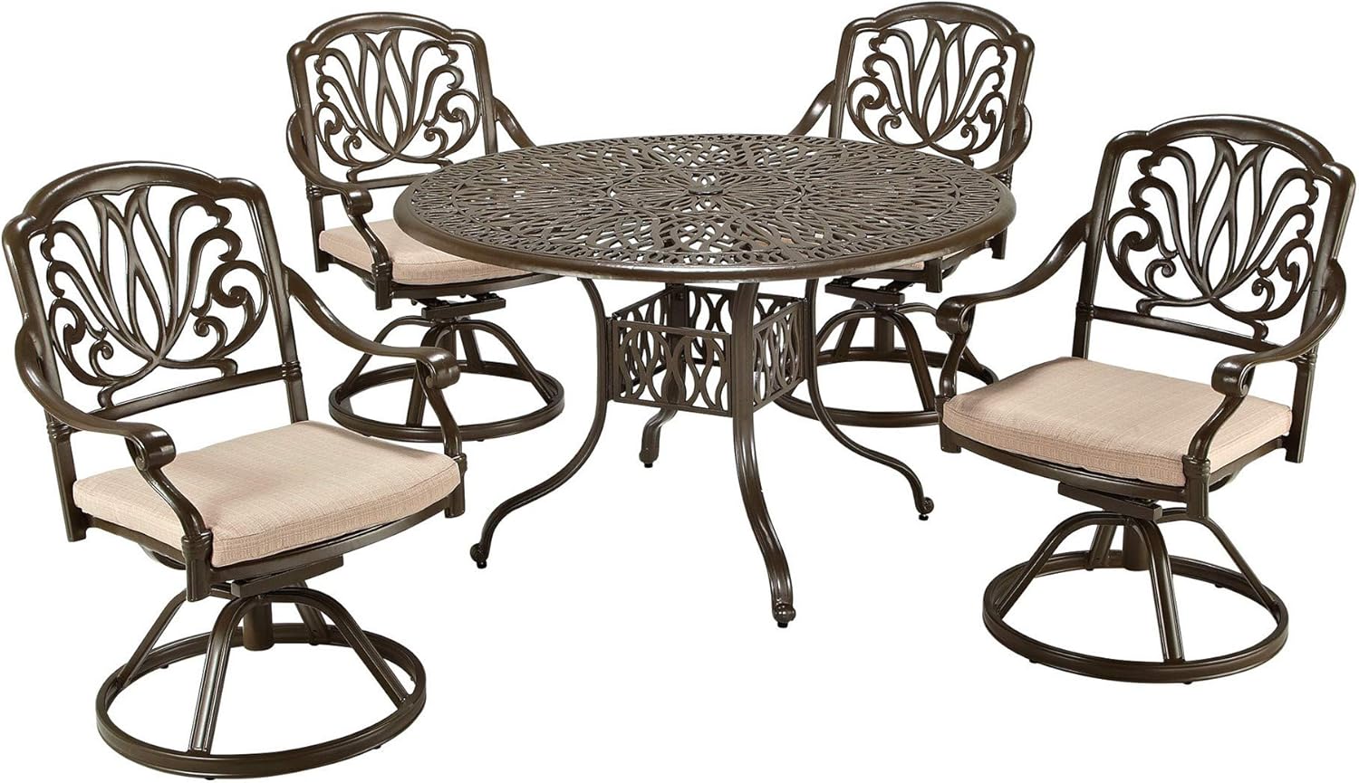 homestyles 6659-32 Outdoor Dining Table, 48Lx48Dx29H, Taupe : Garden & Outdoor