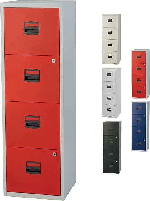 B-UK Home Office Hängeregistraturschrank mit 4 Schubladen einbahnig