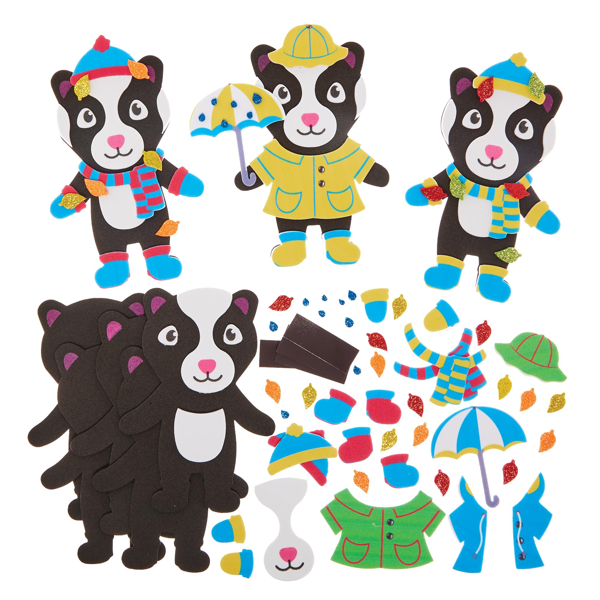 Baker Ross FX597 Badger Mix and Match Magnet Kits - Pack of 8, Autumn Decoration Crafts for Kids