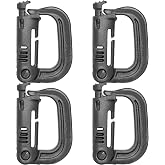 ITW - 4 Pack - BLACK - D-Ring Grimloc Locking for Molle Webbing. USA Made