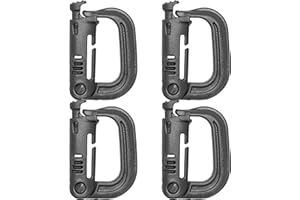 DZOTMYN ITW - 4 Pack - BLACK - D-Ring Grimloc Locking for Molle Webbing. USA Made