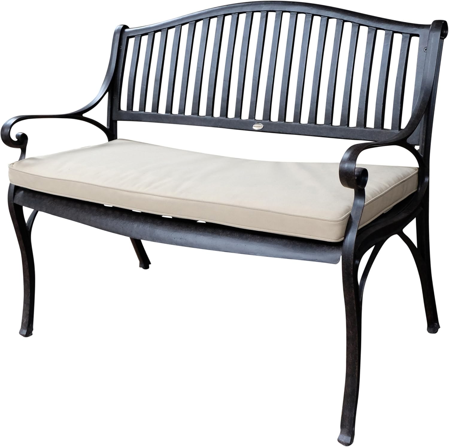 Lazy Susan Grace Metal Garden Bench, 2seater in Antique Bronze with