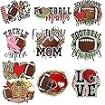 Wezdopu 10 Sheets Football Iron on Decals DTF Prints Large DIY Iron on Stickers for T-Shirt Transfers, Jackets, and Backpacks