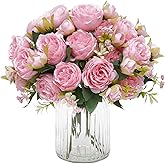MARTINE MALL 4 Packs Peonies Artificial Flowers, Light Pink Artificial Peonies, Silk Peonies Flowers Fake Peonies Artificial Flowers Peonies Bouquet for Centerpiece Table Wedding Party Home Decor