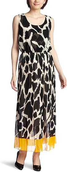 Amazon アナップ Anap 牛柄シフォンマキシワンピ 087 96 27 Bk F ワンピース チュニック 通販