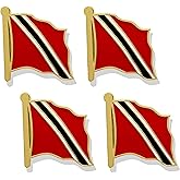 stidsds Trinidad Flag Pin - Trinidad Flags Pins Lapel Trinidad Flag Enamel Lapel Pin Men Women Suit & Waving Patriotic Metal Badge Souvenir Hat Backpacks Decoration(4 Pack)