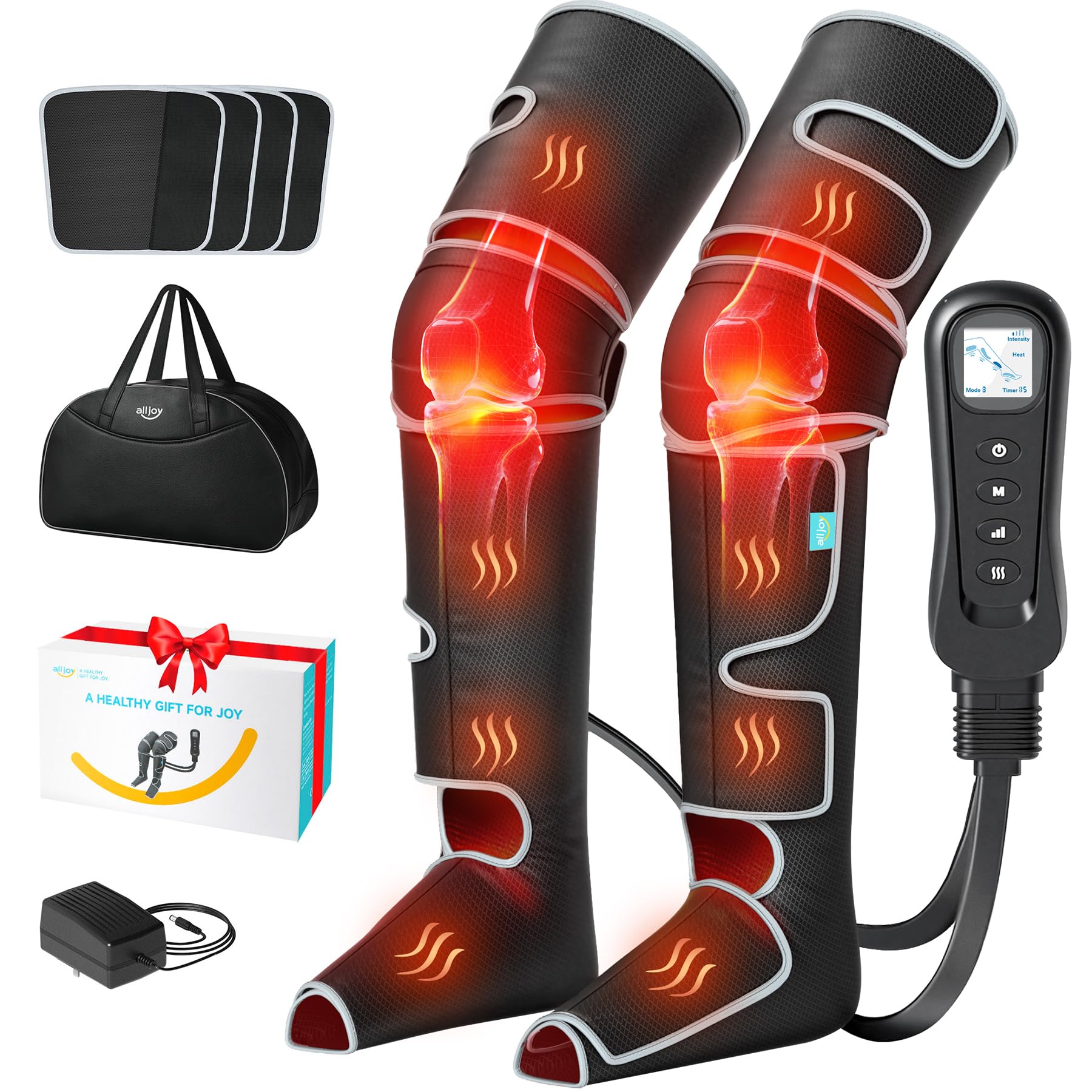 Photo 1 of ALLJOY Leg Massager for Circulation and Pain Relief FSA, Gifts for Men Women Dad Mom, Leg Massager with Heat and Compression, 2 Heat 5 Modes 4 Intensities 4 Extenders