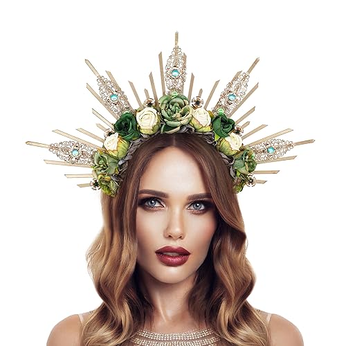 gold and green headpiece