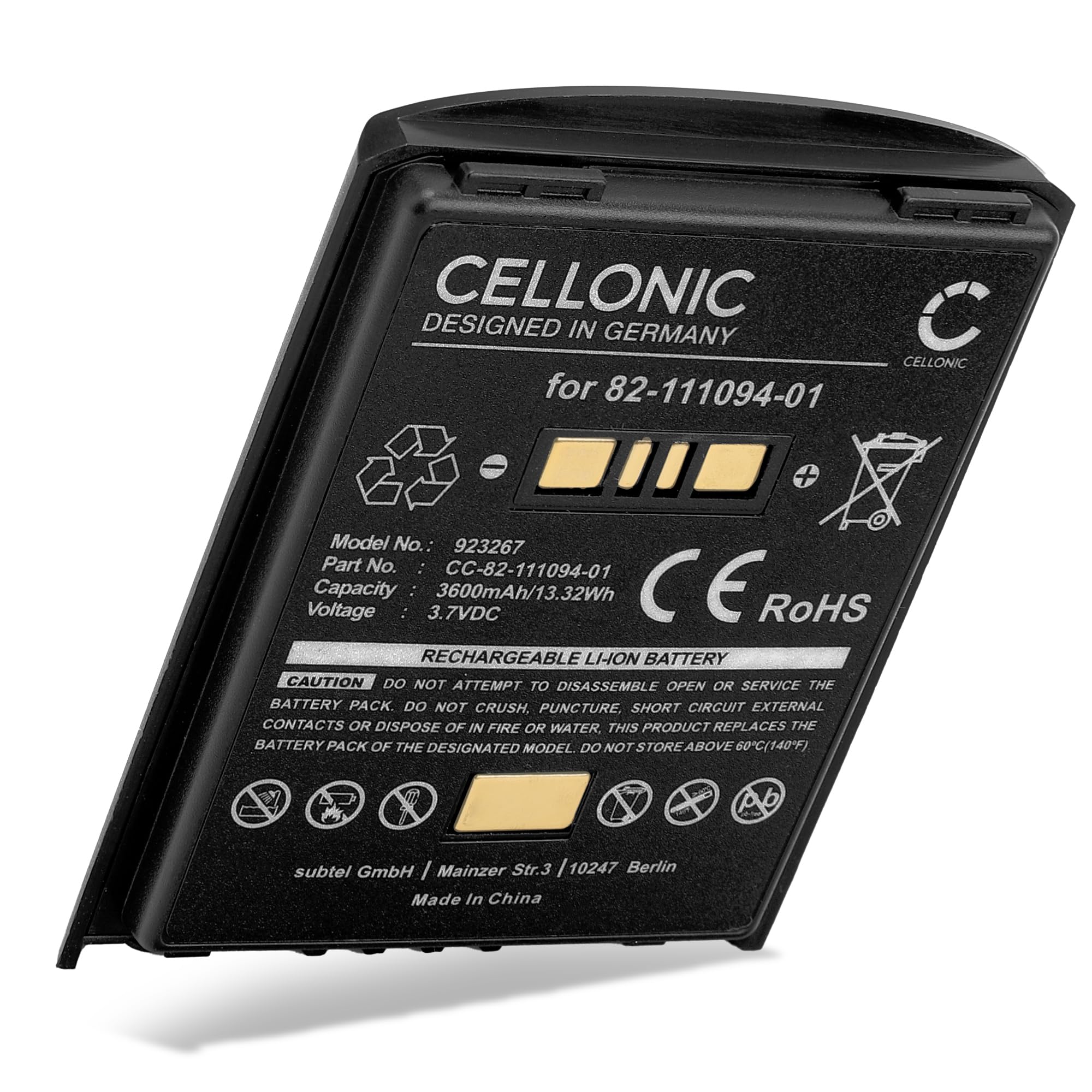 CELLONIC, Battery Barcode Scanner compatible with Motorola Symbol/Zebra MC65, MC55, MC67, MC55, MC5590 (3600mAh, 3.7V)