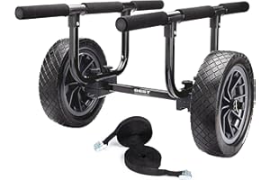 Best Marine and Outdoors Kayak Cart, Heavy Duty Adjustable Width Dolly with 450lb Weight Capacity and Flat Free Airless Wheels, Canoe Trolley Carrier and Kayak Trailer Accessories