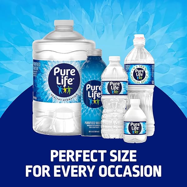 PURE LIFE PURIFIED WATER BOTTLES, 24 PACK – STILL BOTTLED WATER ENHANCED WITH MINERALS FOR A CRISP TASTE, PLASTIC BOTTLES – 8 FL OZ