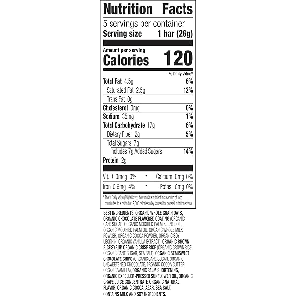 ANNIE’S CHOCOLATE DIPPED, CHEWY CHOCOLATE CHIP GRANOLA BARS, 5 CT