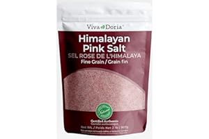 Viva Doria Himalayan Pink Salt, Crystal Salt, Fine Grain, Certified Authentic, Food Grade, 2 lb (907 g)