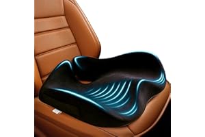 SitCushion Car Seat Cushion for Long Driving, Extra Large Memory Foam Seat Cushion for Sciatica Pain Relief, Car Essentials Orthopedic Pillow for Back Support, Tailbone Pain Relief Cushion (Black)