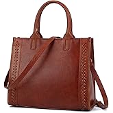 Leather Tote Bag for Women Genuine Leather Work Tote Travel Purse Top Handle Crossbody Handbags