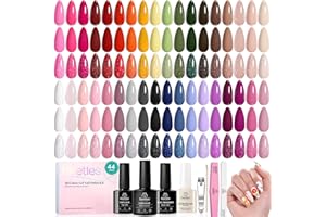beetles Gel Polish 44pcs Winter Gel Nail Polish Set 36 Colors Brown Burgundy Red Blue Green Black White with Base Top Coat UV LED Needed Salon DIY at Home Valentine's Day Gift for Women Colorful Muse