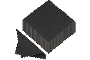uxcell 3.15x3.15" Jewelry Cleaning Cloth, 50Pcs Double-Sided Microfiber Polishing Cloth for Silver Gold Brass Jewelry, Black