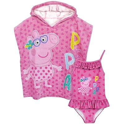 Peppa Pig Girls Swimsuit Set with Hooded Towel Kuwait Ubuy