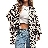 WDIRARA Women's Leopard Cardigan Sweaters Open Front Long Sleeve Knit Outerwear