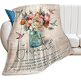 Christian Blanket Plush Cozy Religious Bible Verse Throw Blankets Gifts for Women Men Girls Flannel Fleece Ultra Soft Fuzzy Flower Hummingbird Party Blanket 50"X40"