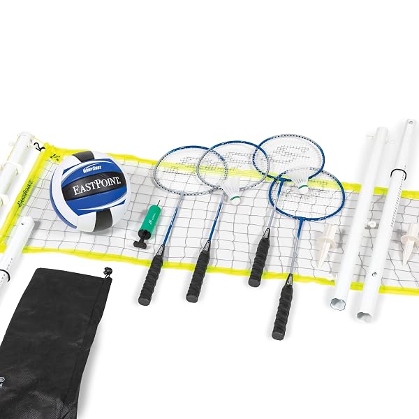 EASTPOINT 2-IN-1 VOLLEYBALL NET & BADMINTON SET –...