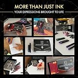 Wordsworth & Black 12pk Black Fountain Pen Ink Cartridges International view 8