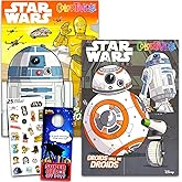 Star Wars Coloring Books for Kids - Bundle with 2 Droids Coloring Book Feat. C3PO, R2D2, BB8 Plus Stickers