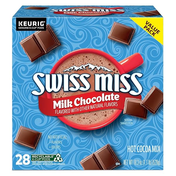 SWISS MISS MILK CHOCOLATE HOT COCOA KEURIG SINGLE-SERVE K CUP PODS, 28 COUNT