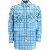 BOCOMAL FR Shirts for Men Printed Plaid Flame Resistant NFPA2112/CAT2 6.5oz Lightweight Fire Retardant Shirt