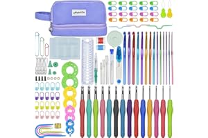 Artcome 124 pcs Crochet Kit for Adults and Kids, 14 Sizes Ergonomic Crochet Hooks with a Comfortable Grip for Beginners and E