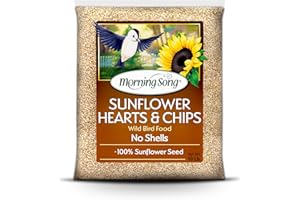 Morning Song Sunflower Hearts & Chips Wild Bird Seed – 10 lb. Premium No Mess, Shell-Free Bird Food for Outside Feeders
