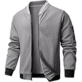 Wizoat Mens Casual Jacket Loose Fit Lightweight Jacket Varsity Bomber Jacket with Zipper