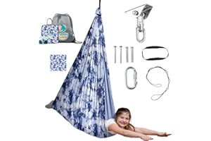FRIENDLY CUDDLE Indoor Sensory Swing for Kids or Outdoor – Holds 300lbs, Double-Layer, & 360° Swivel, Calming Compression Therapy Swing Hammock for Kids & Adults with All Hardware – Sensory-Motor Toys & Gifts