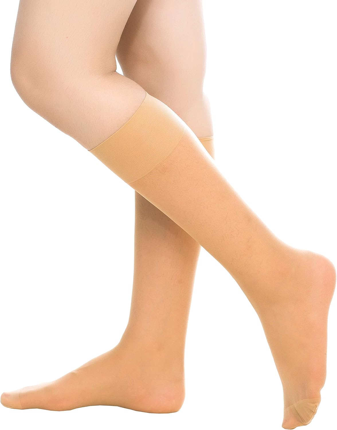 Women's 6 Pack Silky Sheer Knee High Trouser Socks Reinforced Toe Amazon.co.uk Clothing
