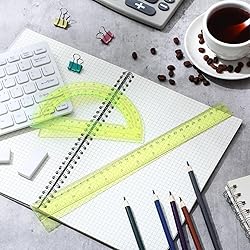 Zonon 2 Pack 12'' Plastic Ruler and 6'' Plastic