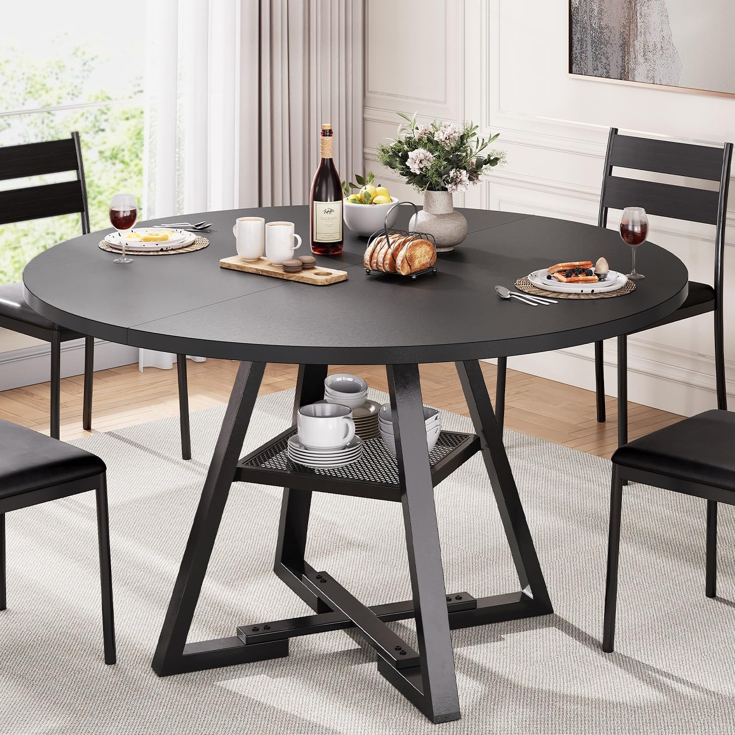 Jocoevol Round Dining Table for 4,Kitchen Dining