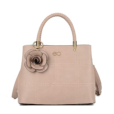 E2O Solid Pink Satchel With Long Belt