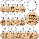 Chunful Christian Keychains Bulk Wooden Faith Christian Gifts for Women Bible Verse Inspirational Religious Keychains
