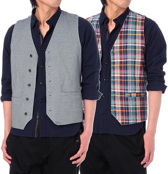 Amazon ザ ショップ ティーケー ミクスパイス The Shop Tk Mixpice カノコリバーシブルベスト グレー系 912 02 M ベスト 通販