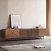 NessCarsti Mid Century Modern TV Stand for 80+ Inch TVs, 94.48" Walnut Console with Ample Storage – Stylish Entertainment Center for Living Room or Bedroom