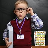 Tenare 7 Pcs Teacher Roleplay Kit with ID Card Lanyard and Stickers Purple Star view 5