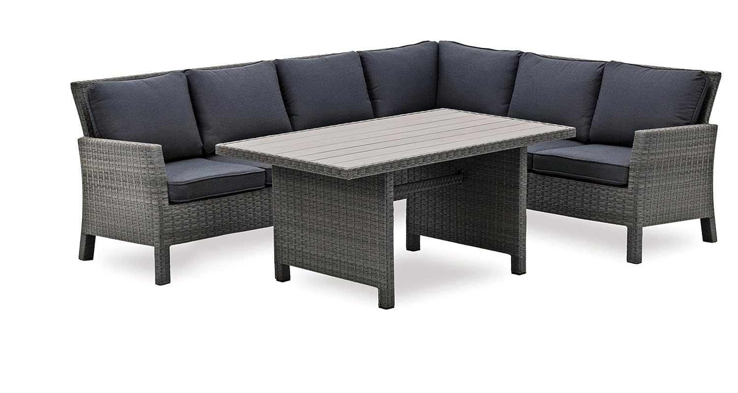 Hohe Dinning Poly Rattan Lounge inkl. Kissen Colias rechts ...