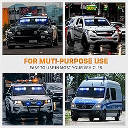 XRIDONSEN Blue White Emergency Visor Lights Warning