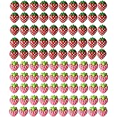 100PCS Mini Resin Strawberries, Flat Back Strawberry Resin Charms, Fruit Themed Embellishments for DIY Jewelry Hair Accessories Crafts Making Phone Case Scrapbooking Ornaments