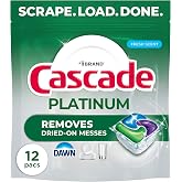 Cascade Platinum Dishwasher Pods, Dishwasher Detergent, Dish Detergent Soap, Fresh, 12 count