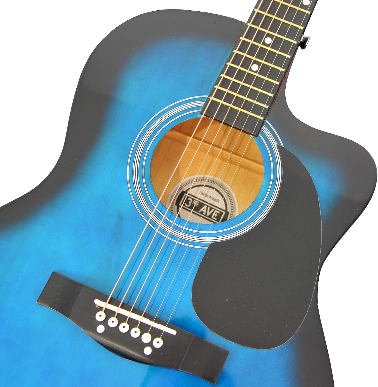 3rd Avenue Full Size 4/4 Cutaway Acoustic Guitar Pack Bundle for Beginners, 6 Months FREE Lessons, Bag, Strap - Image 4