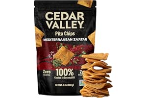 CEDAR VALLEY SELECTIONS Cedar Valley Mediterranean Spice Pita Chips 6 Pack – Light Golden Pita Chips with Crunch, Savory Za’atar-Inspired Flavor with Herbs & Spices, Small-Batch Family-Made Snack, No Preservatives, Zero Seed Oils, Perfect for Dipping or Everyday Snacking, 180g Each
